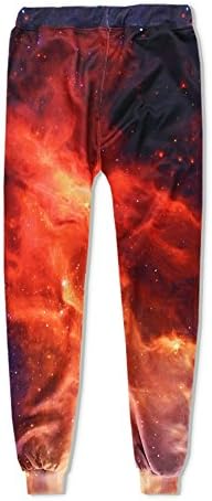 Ffox Men's 3D Stars Space Printed Hedging Hoodies Sweatshirts Sweatpants Set