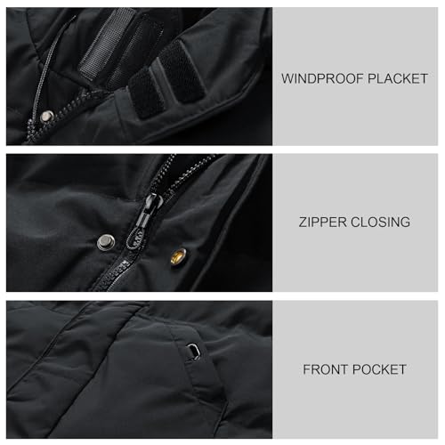 Men's Long Padded Jacket Winter Hooded Coat Puffer Windproof Parka4