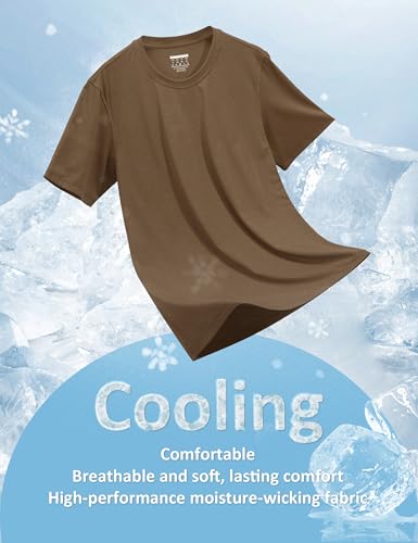 Image of MAGCOMSEN Mens T-Shirts Short Sleeve UPF 50+ Lightweight Moisture Wicking Basic Crewneck Casual Summer Cooling T Shirt