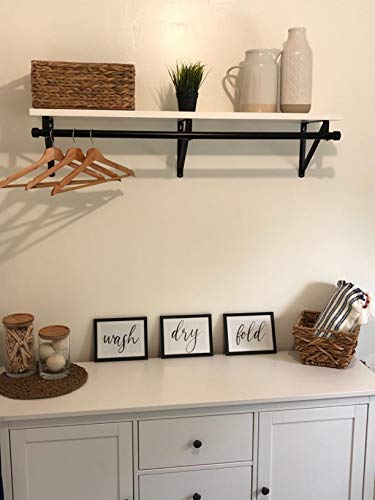 4 Pack Heavy Duty Closet Shelf & Rod Bracket，11 X 10.2 X 1 Inch Clothes Hanger Pole Support Bracket, White Closet Rod Support Hooks Wall Mounted Round Closet Rod Brackets For Tubing, Anchor Hardware #TOP4