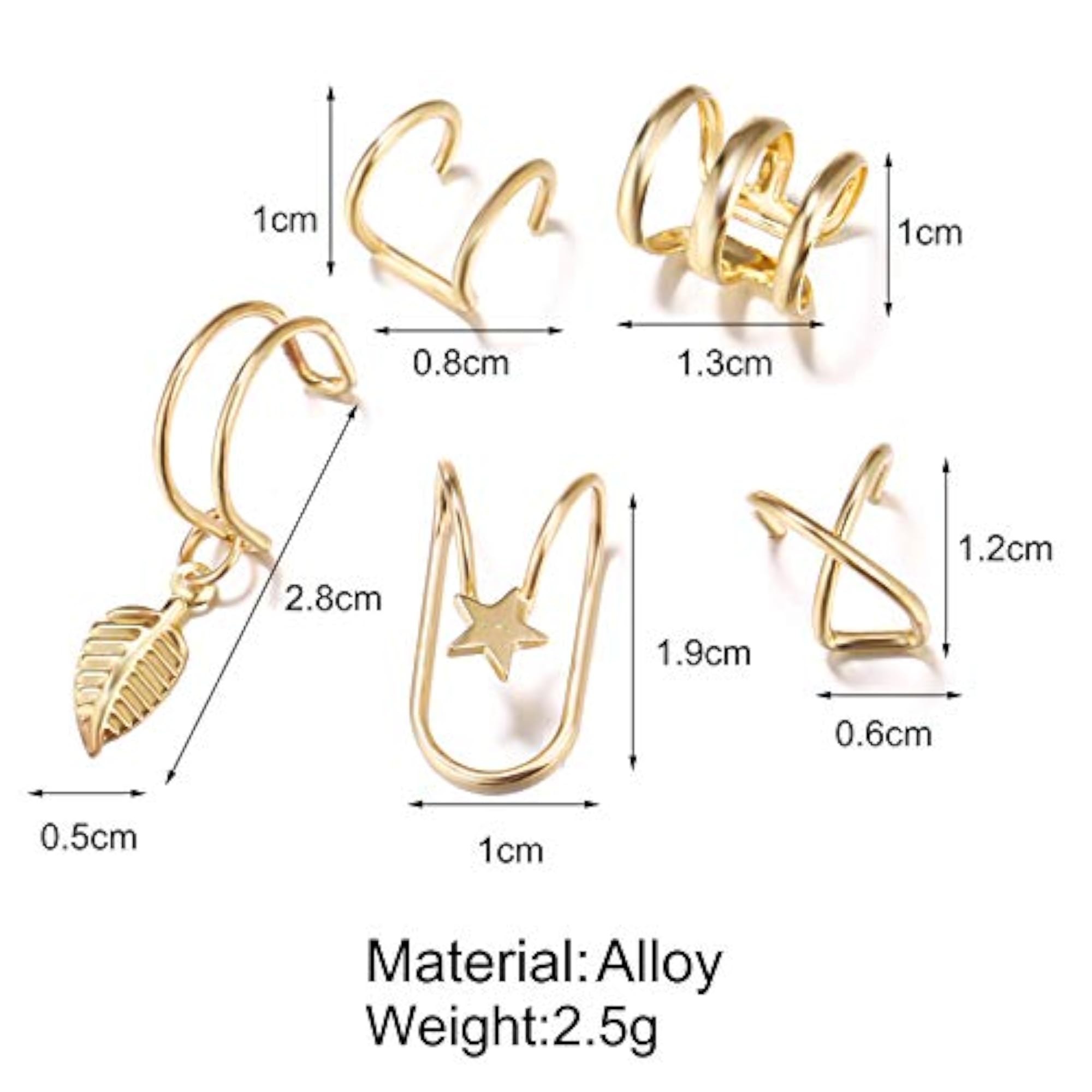 U Shape Non Piercing Earrings Combo For And ()
