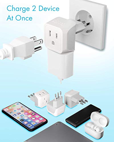 Ceptics Italy, Chile Travel Adapter Plug With Dual Usa Input - Type L (3 Pack) - Ultra Compact - Safe Grounded Perfect For Cell Phones, Laptops, Camera Chargers And More (Ct-12A) #TOP1