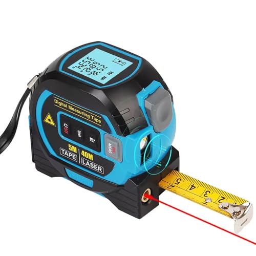 Misura di Nastro Laser Telemetro Laser 3 in 1, strumento di misurazione laser digitale 131 piedi/40 m, metro a nastro 16 piedi/5 m e laser a linea incrociata, misurazione area/volume/distanza