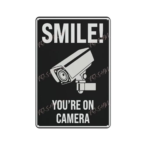 FOSHIN ���^���E�H�[���A�[�g�����X�}�C���AYou'Re On Camera Sign ����&���O�g�p ���S�x���T�C�� 30.54cmX8"�A�A�N����1