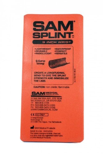 SAM Splint 9" Flatfold for Wrist, Orange/Blue