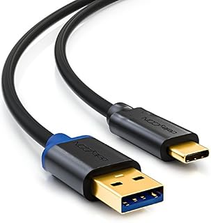 deleyCON 2m Kabel do ładowania USB-C 3.0 Kabel do szybkiego ładowania USB 3.1 Gen 1 Type-C do USB A - Kompatybilny z Fold S10 S10E S10 Plus S10 5G S9 S9 Plus Uwaga 9 8 7 - Czarny