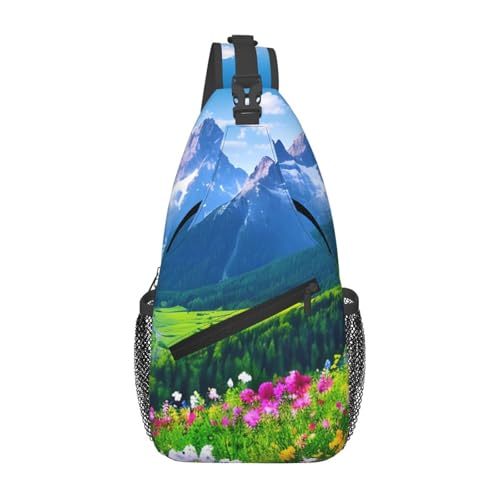 Sac de poitrine croisé durable et spacieux avec motif paysage de montagne