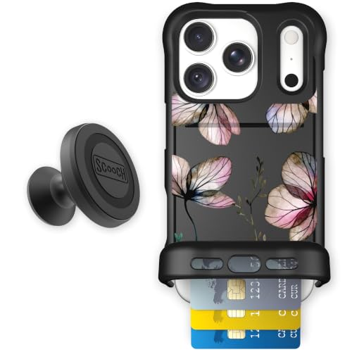Scooch for iPhone 18 Pro/17 Pro Wallet Case, Wingmate, Dried Flowers
