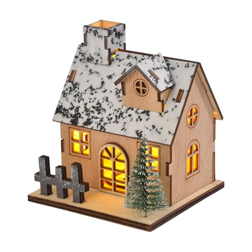 Yarteim Weihnachtsdorf mit Beleuchtung, Weihnachtsdeko Holz Haus mit...
