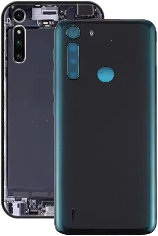 for Motorola One Fusion Back Cover Spare Parts Rear Case Back Battery Cover Door Housing with Camera Lens (Green)