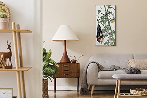 Horloge sur toile fleurs et insectes poésie murale silence - 4