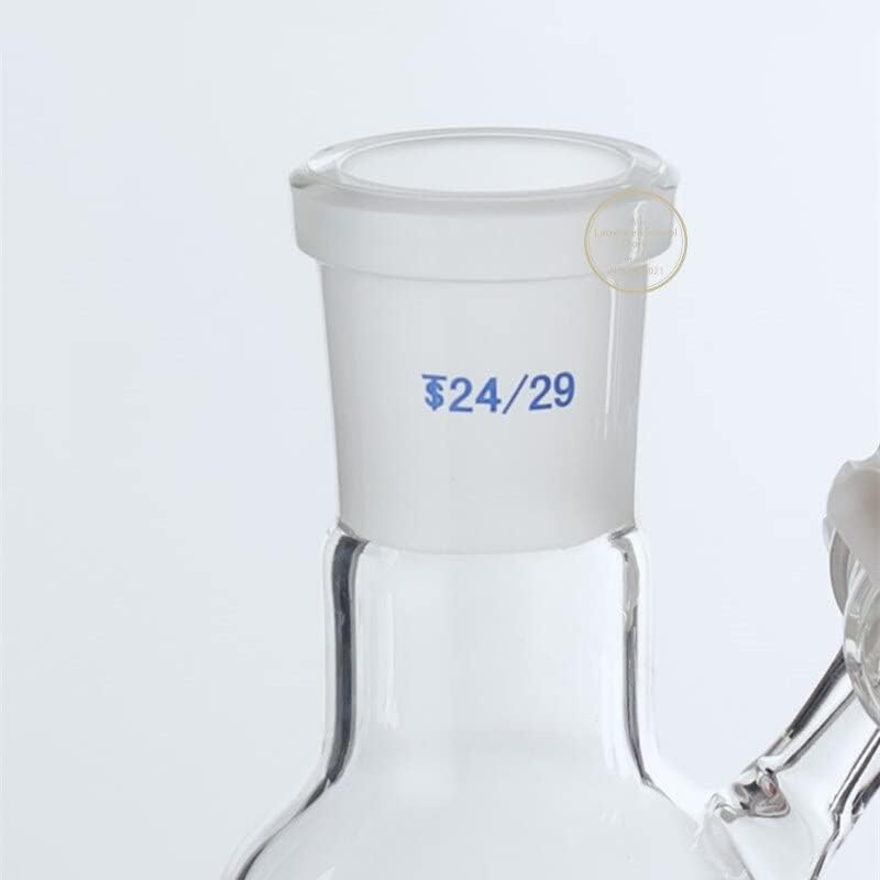 1Pcs 10ml to 1000ml Lab Ball-Shaped Borosilicate Glass Reaction Flask with PTFE Piston for Laboratory Equipment (Size : 25ml caliber24)