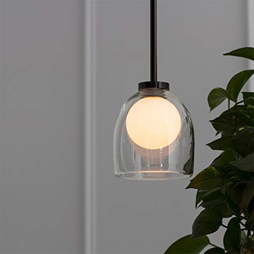 Suspension postmoderne en verre clair E27 pour l'éclairage de votre salon