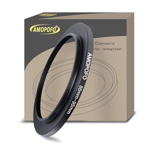 86mm Lens to 95mm Camera Filter Ring,86mm to 95mm Step-Up Ring Filter Adapter for 95mm UV,ND,CPL,Metal Step Up Ring