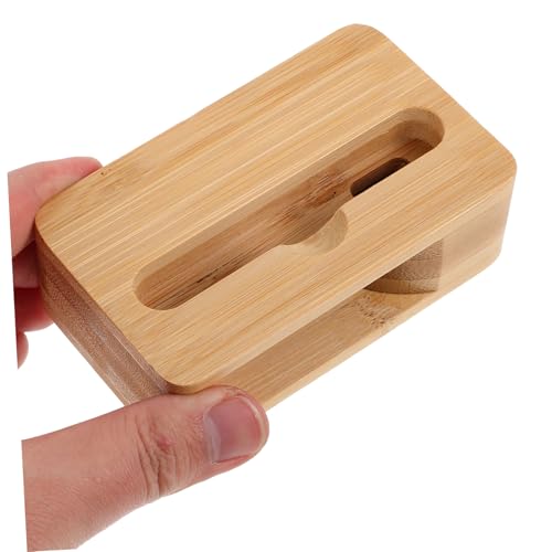 Altavoz de madera portátil Operitacx soporte amplificador de sonido para móvil 4