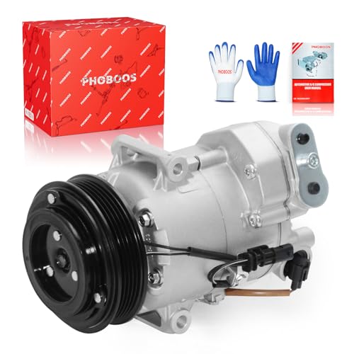 PHOBOOS A/C Compressor with Clutch Compatible with Chevrolet Cruze 2012-2015, Cruze Limited 2016 L4 1.4L. Fast Cooling, Low Noise, Easy Installation, Ref. 158271