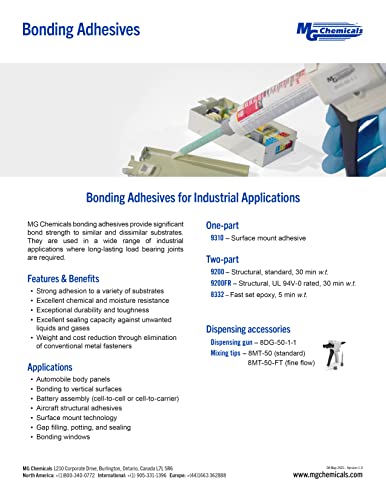 Image of MG Chemicals 9200FR Flame Retardant Structural Epoxy Adhesive, 45 milliliters Dual Pneumatic Dispenser