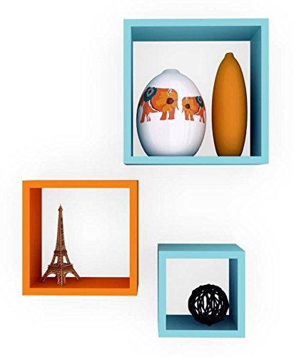 Onlineshoppee Cuadrado Set of 3 MDF Wall Shelf