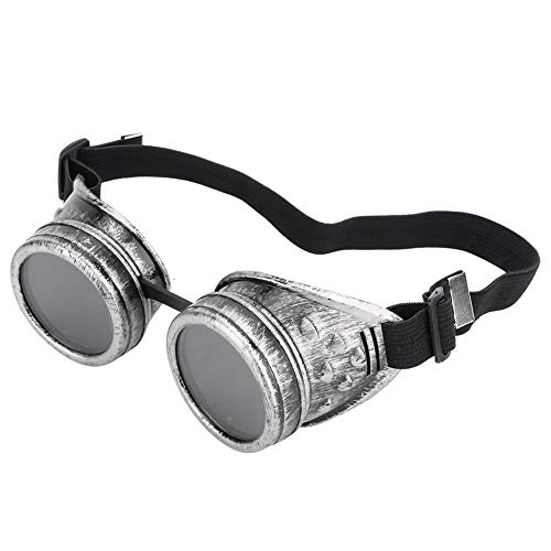 Lunettes vintage double couche Steampunk antivent (argent ancien)