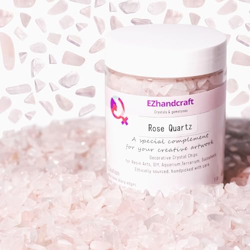 Image of Rose Quartz & Clear Quartz Chips Bulk 1lb, 1200+ Pieces, 5-8mm Natural Gemstones