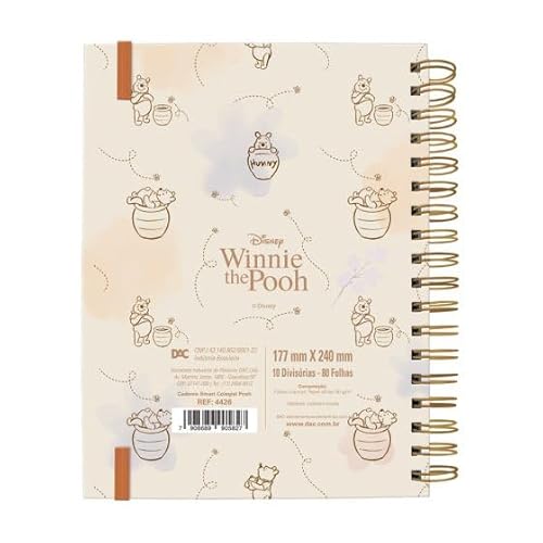 Caderno Smart Colegial Pooh - Fechamento em Elástico