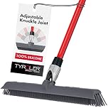 Tyroler Silicone Broom & Floor Squeegee, 40cm Head Floor Brush Rubber Broom for Pet Hair Carpet, 140cm Aluminum Handle, 100% Silicone Rubber Brush | Perfect for Carpets, Decks, Indoor & Outdoor