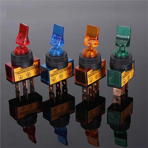 Interrupteur à bascule à LED 12V 20A ASW-14D jaune - 2