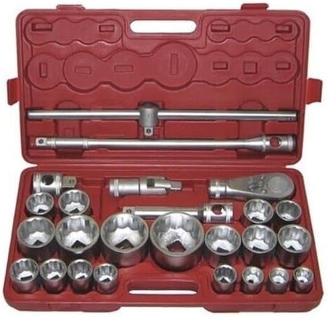 ARC-POWER For 26 Piece 3/4" & 1" Drive Metric 12 Point Large Ratchet Socket Set Tool Kit