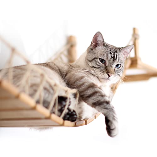 Puente Lounge para Gatos 50" Mueble de Pared Bambú miniatura 3