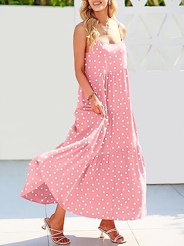 Image of ANRABESS Women Summer Casual Loose Sleeveless Sundress Spaghetti Strap Flowy Boho Linen Beach Vacation Maxi Long Dress