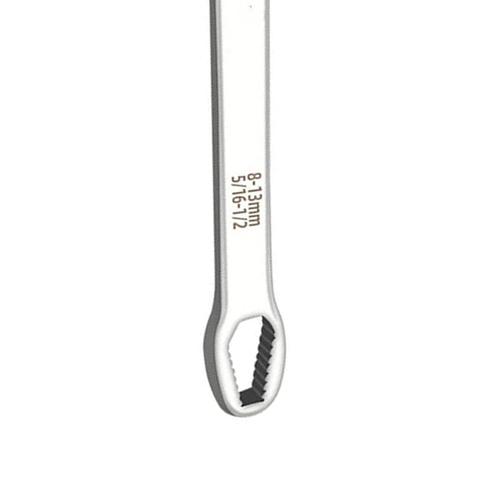 Englisches Schraubenschlüssel-Set, Mehrzweck-Chrom-Vanadium-Stahl, Mehrzweck-Englischschlüssel, 8-22 mm Handwerkzeug, Silber/Schwarz (optional) (Silber)