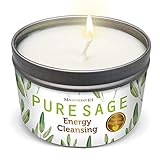 MAGNIFICENT 101 Pure White Sage Smudge Candle for House Energy Cleansing, Banishes Negative Energy I Purification and Chakra Healing - Natural Soy Wax Tin Candle (Pure White Sage, 6 oz)