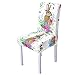 Highdi Stuhlhussen 1/2/4/6 er Set Spannbezug Stuhlbezüge, Universal Abnehmbare Waschbar Stuhlbezug Elastisch Hussen, 3D Ostern Stretch Stuhlüberzug für Esszimmer Hotel Party (Kaninchen,2 er Set)