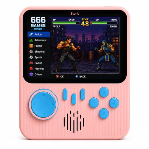 Image of Storio G7 Retro Handheld Gaming Console for Kids & Adults | 666-in-1 Built-in Classic Video Games | Rechargeable Portable Game Player | TV Output | Best Toy Gift for Boys 7-14 Years