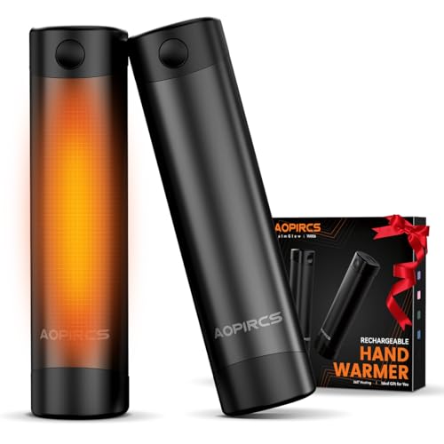 Rechargeable Hand Warmers - 2 Pack Electric Pocket Warmer, 360ยฐ Heating, 2X 5000mAh 18Hrs Long Last, 3 Settings - Camping Essentials, Hunting Gear, Christmas Stocking Stuffers, Gifts for Men, Women