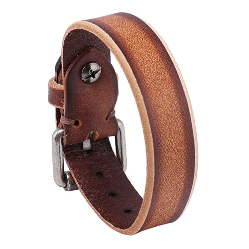 Punk Rock Adjustable Belt Buckle Wristband Old Pu Leather Cuff Bracelet