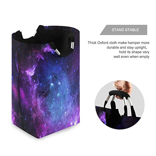 Image of senya Large Laundry Basket Shopping Foldable Clothes Bag Collapsible Fabric Laundry Hamper Folding Washing Bin (Galaxy Nebula Space)