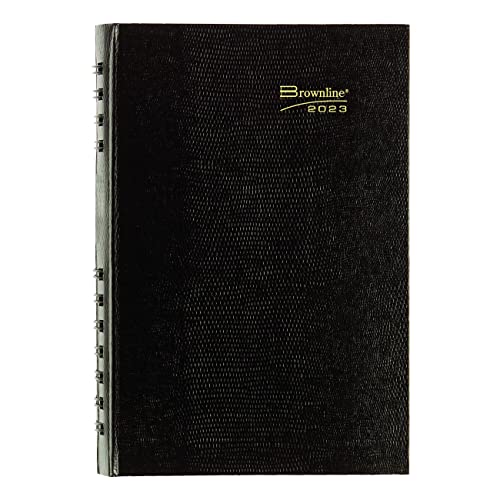 Brownline 2023 CoilPro Daily/Monthly Planner, Appointment Book, 12 Months, January to December, Twin-Wire Binding, 8″ x 5″, Black (CB634C.BLK-23)