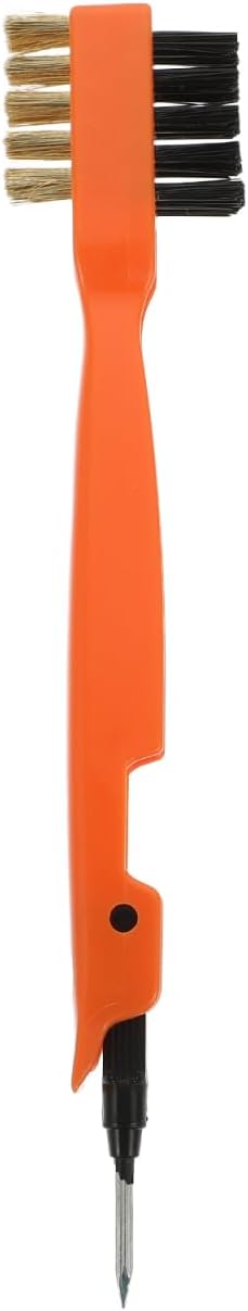 COLLBATH Kitchen Cleaning Brush for Cooktop 7.87in Degreasing Tool with Fine Bristles and Gas Hole Unclogging Needle Multi Purpose Brush for Stove Top Griddle and Grill
