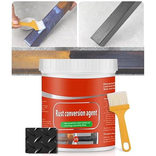 XIRUJNFD 300g Esmalte Pro Anax Para Metal, Rust Conversion Agent, Metal Rust Removal & Renovation Paint, Multi Functional Metal Conversion Agent, Multifunctional Metal Rust Removal (Black)