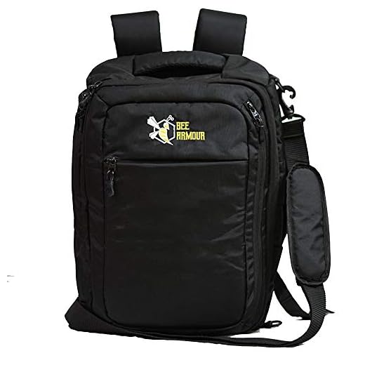 Bee Armour 24 LTR Capacity Polyester 600D 4 Main Compartment Carbon Convertible Laptop Bag | 17.5x7x12