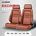 Jiabeir Universal Classic Plain Brown PVC, 165° Adjustment, Old Fashioned Racing Seats Pair For Car Use, Not Including Seat Bracket (Brown)