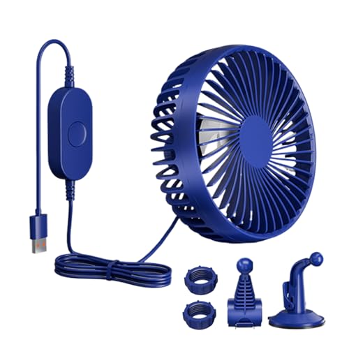 Ventilador Para Coche,Ventilador Portátil 3 Velocidades Para Vehículo - Soplador Silencioso Ajustable, Circulación De Aire Para Vehículos Camión Camping Y Climas Cálidos