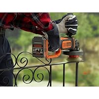 BLACK+DECKER Akku-Winkelschleifer (18V, 125mm Scheiben-ø, Sanftanlauf, für Trenn, Schleif- & Schrupparbeiten, mit Zusatzhandgriff, Schutzhaube & Zubehör; ohne Akku & Ladegerät) BCG720N-XJ – Ansicht 5