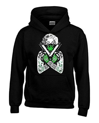 YSM Marilyn Monroe Bandana Weed Pattern Unisex Hoodie Weed Related Sweatshirts_
