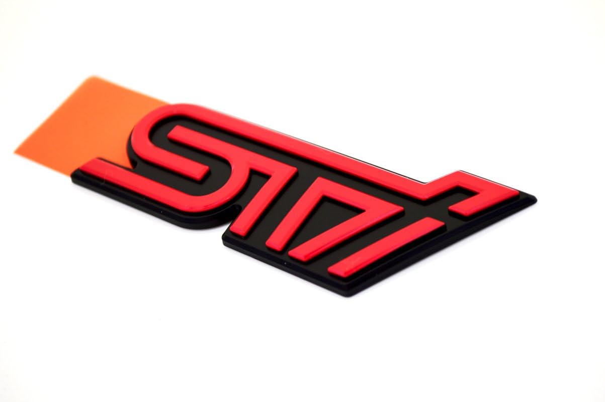 Amazon | 【スバル純正用】STI【チェリーレッド リアオーナメント 