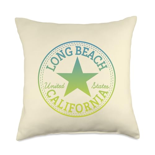 Long Beach California USA United States of America Surfer Throw Pillow