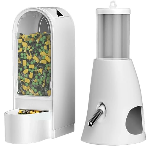GKYZBB 2 Pieces pet Feeder and Water Feeder, self-distributed Automatic Hamster Feeder, Food and Water Dispenser Set,Suitable for Puppies and Kittens Rabbit Chinchilla Hedgehog Ferret