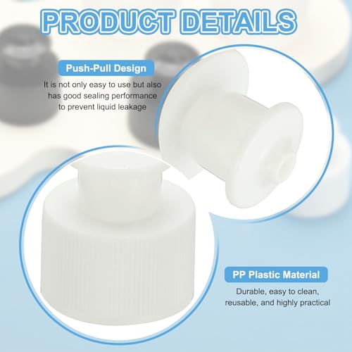 Bouchon de rechange 24 mm blanc plastique étanche pour flacon et bouteille d'eau