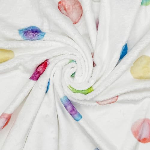 Tissu polaire super doux anti-bouloche à pois aquarelle 10 m grande longueur
